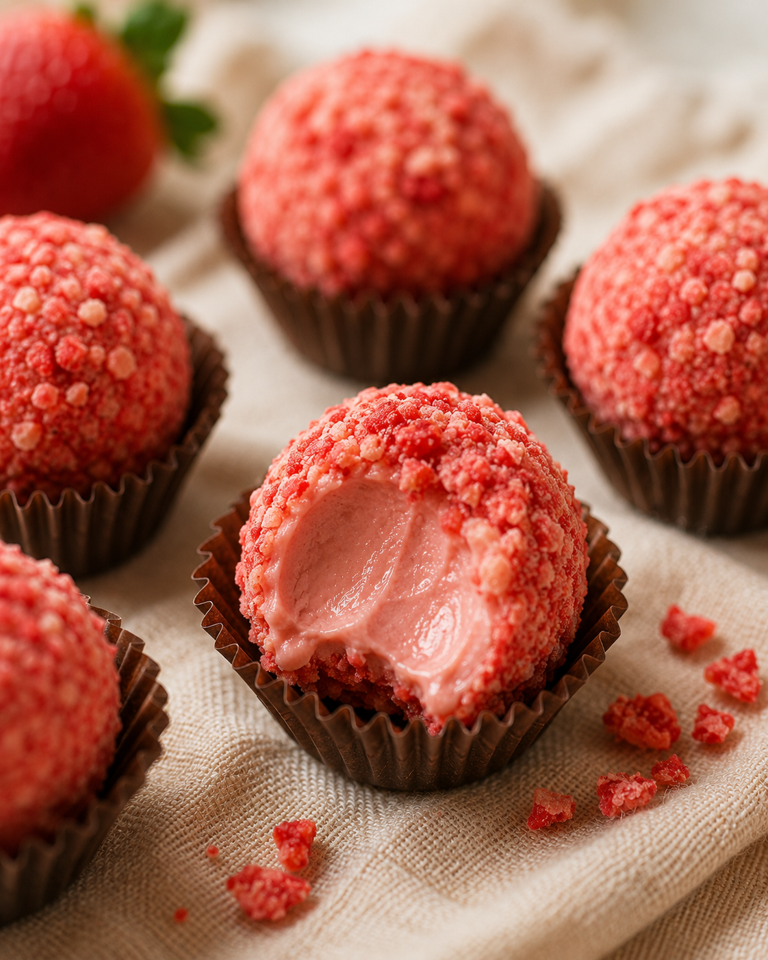 Brigadeiro de morango sem açúcar